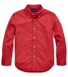Ralph Lauren Little Boys Nantucket Red Garment-Dyed Twill Shirt