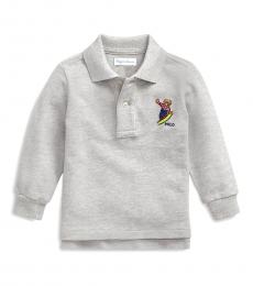 Ralph Lauren Baby Boys Grey Snowboard Bear Polo