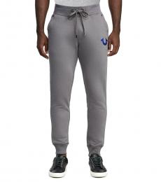 True Religion Grey Slim Cuff Horseshoe Logo Joggers