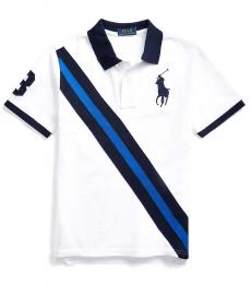 Ralph Lauren Boys White Big Pony Banner Polo