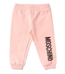 Little Girls Pink Logo Jogging Pants