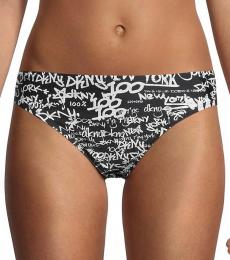 DKNY Black Print Bikini Bottoms