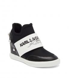 Karl Lagerfeld Black Charsi Wedge Sneakers