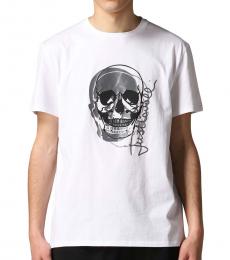 White Skull Printed Crewneck T-Shirt