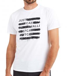 Just Cavalli White Embossed T-Shirt 