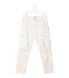 Brunello Cucinelli Little Boys Off-White Cotton Trousers