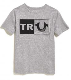True Religion Boys Grey Block Logo T-Shirt