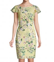 Calvin Klein Yellow Floral-Print Sheath Dress