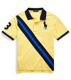 Ralph Lauren Boys Oasis Yellow Big Pony Banner Polo