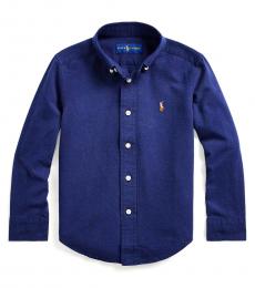 Ralph Lauren Little Boys Newport Navy Cotton-Blend Shirt