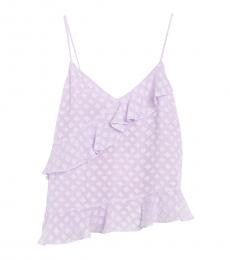 Diane Von Furstenberg Light Purple Lara Ruffled Camisole