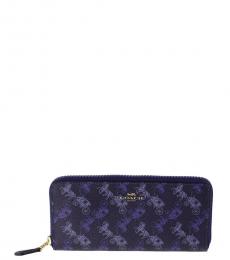 Coach Purple Horse And Carriage Accordion Wallet