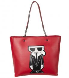 Karl Lagerfeld Crimson Adele Top Zip Large Tote