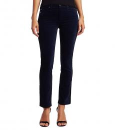 AG Adriano Goldschmied Dark Blue Mari High-Rise Velvet Slim-Fit Pants