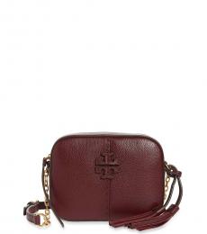 Tory Burch Maroon McGraw Small Crossbody Bag