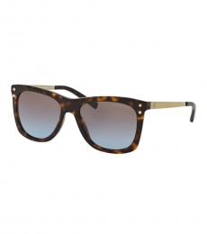Michael Kors Blue Brown Havana Square Sunglasses