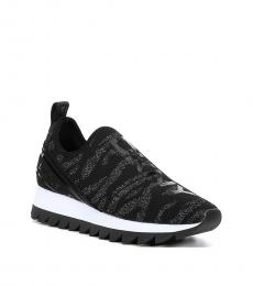 Black Annie Reflective Tiger Print Sneakers