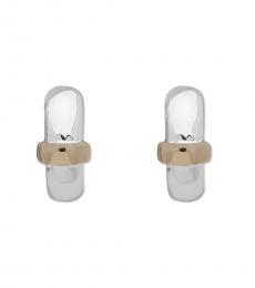 Ralph Lauren Silver Curved Stud Earrings
