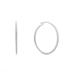 Ralph Lauren Silver Pave Hoop Earrings