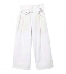 Brunello Cucinelli Little Girls White Cotton Trousers