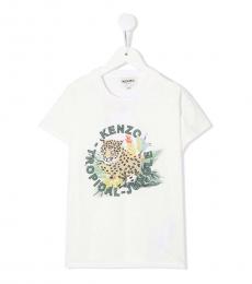Kenzo Girls Ecru Cotton T-Shirt