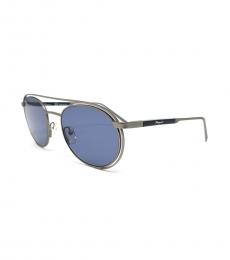 Salvatore Ferragamo Matte Metal Oval Sunglasses