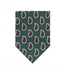 Dark Green Paisley Pattern Tie
