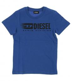 Diesel Little Boys Blue Logo Printed T-Shirt