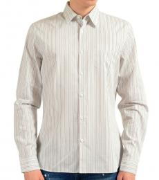 Prada Off White Striped Dress Shirt