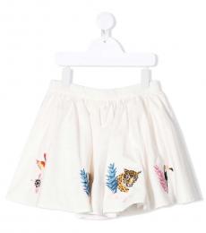 Kenzo Girls Ecru Cotton Skirts