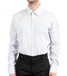 Prada White Striped Long Sleeve Dress Shirt