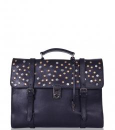 Dolce & Gabbana Black Studs Large Briefcase Bag