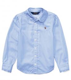 Ralph Lauren Little Girls Light Blue Oxford Shirt