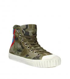 Philippe Model Green Camo Print High Top Sneakers