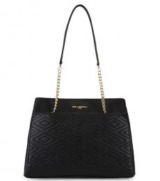 Karl Lagerfeld Black Quilted Chain Medium Tote