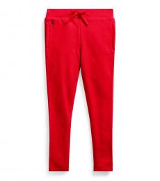 Ralph Lauren Little Girls Red French Terry Pants