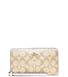 Coach Light Khaki/Chalk Siganture Phone Wallet