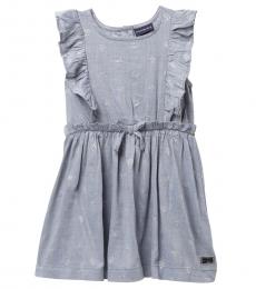 Calvin Klein Little Girls Grey Ruffled Yoke Sleeveless Dress