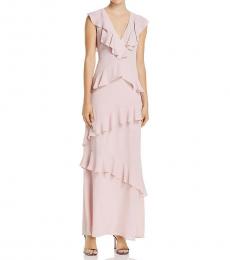 BCBGMaxazria Lavender Ruffled Deep V-Neck Gown