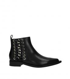 Alexander McQueen Black Silver Ankle Boots