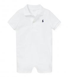 Ralph Lauren Baby Boys White Interlock Polo Shortall