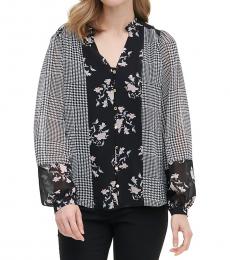 Calvin Klein Plaid Combo Patchwork Button-Front Shirt