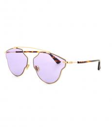 Christian Dior Gold Havana Aviator Sunglasses