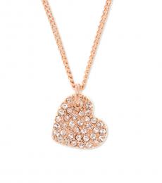Rose Gold Crystal Heart Pendant Necklace