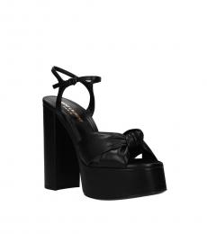 Black Bianca Leather Heels