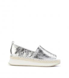 DKNY Silver Orza Metallic Slip On Sneakers
