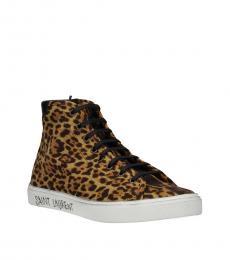 Leopard Print High Top Sneakers