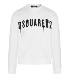 Dsquared2 White Logo Spray Sweatshirt
