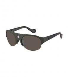 Moncler Dark Green Roviex Round Sunglasses