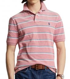 Ralph Lauren Pink Classic Fit Striped Mesh Polo